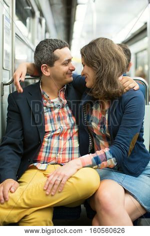 Couple In Parisian Metro