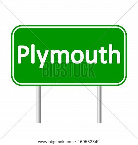 Plymouth road sign isolated on white background.