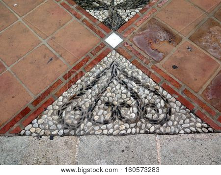 Pebble mosaic in Plaza de Despedida Alora Andalucia