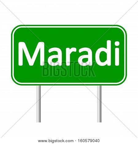 Maradi road sign isolated on white background.