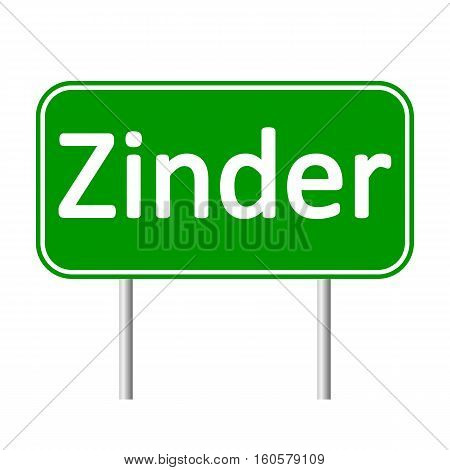 Zinder road sign isolated on white background.