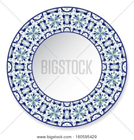 Blue Decorative Plate With Pattern.