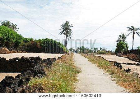 Beautiful panorama photo of Ly Son island, Quang Ngai, Vietnam