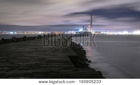 Dublin Docks, Poolbeg lighthouse view, Dublin, Ireland 1