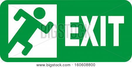 Emergency exit sign or icon. Vector illustration.