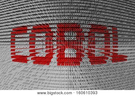 cobol as a binary code 3D illustration