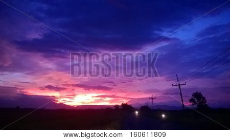 The Sky And Cloudy On Twilight