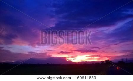 The Sky And Cloudy On Twilight