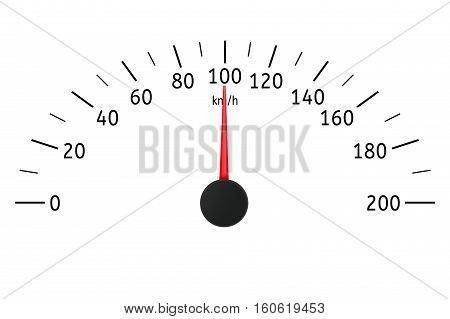 Speedometer. Kilometers per hour. Vector illustration isolated on white background