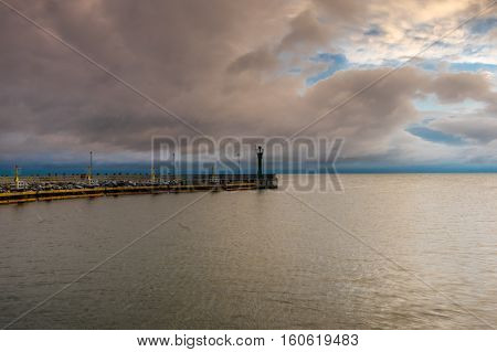 a sunset at baltic sea view at waterbreak