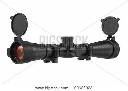 Scope optical rifle for sniper shooting. 3D rendering