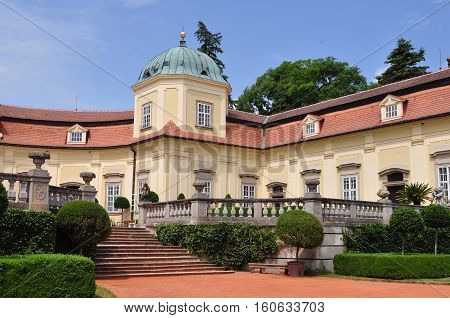 baroque chateau Buchlovice with french gardens, situated about 10 km to the west of Uherske Hradiste
