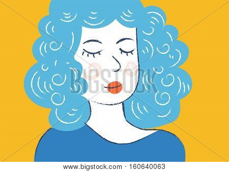 Cute girl vector art. Modern hipster style. Eps 10 on layers