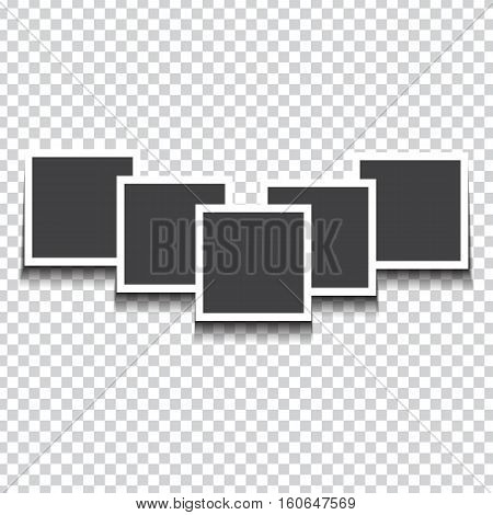 Pile of photo frames on white background. Vector Illustration