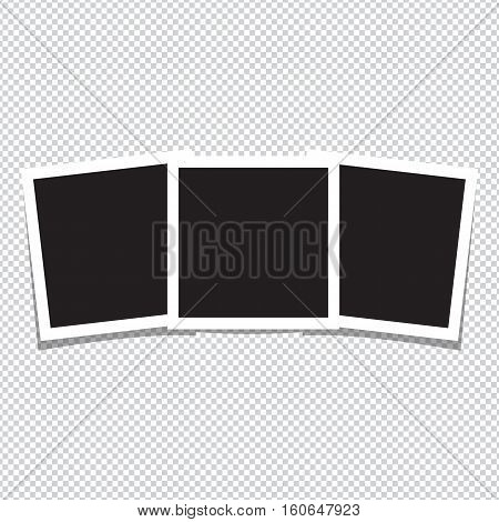 Empty photo frames on white background. Vector illustration