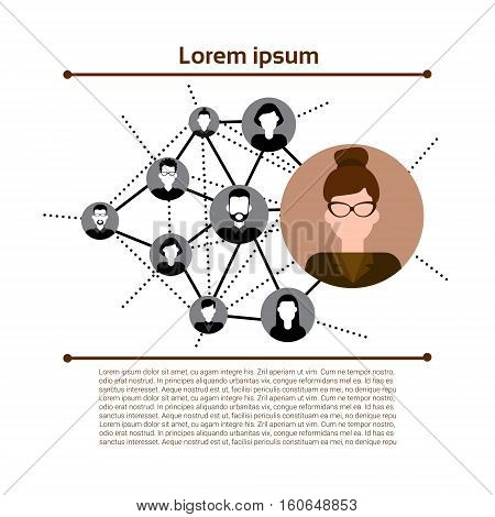 Graph Set Human Resources Infographic Icon Business Network Chart Flat Vector Illustration