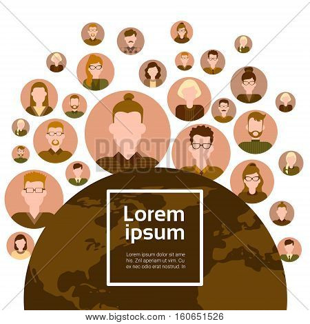 Graph Set Human Resources Infographic Icon Business Network Chart Flat Vector Illustration