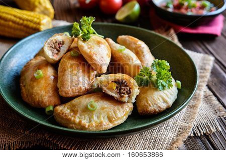 Traditional Beef Empanadas With Aji Picante Sauce