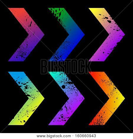 Set of arrows with clipped spots vector illustration