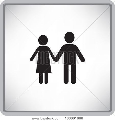 Flat icon family. Flat icon family. Husband and wife are kept each other's hands.