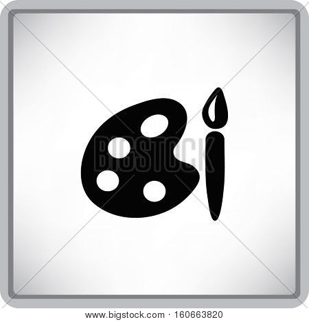 Paint brush with palette icon. Vector illustration