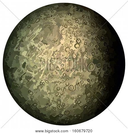 Vector Planet Mercury located in solar system in milky way galaxy at endless universe science education discovery concept astronomy astrology infographic scientific fantasy planet surface map