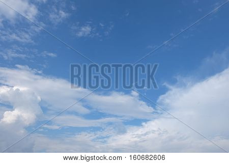 Beautiful White Cloud with Blue Sky Background.