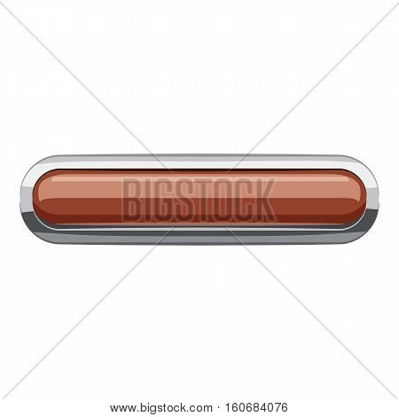 Broun rectangular button icon. Cartoon illustration of rectangular button vector icon for web design