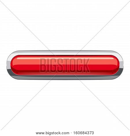 Red rectangular button icon. Cartoon illustration of rectangular button vector icon for web design