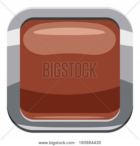 Broun square button icon. Cartoon illustration of square button vector icon for web design