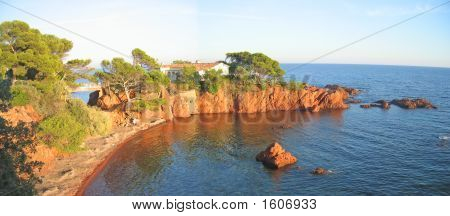 englische Strand in Antheor Stadt, Azur Küste, südlich von Frankreich, Panorama