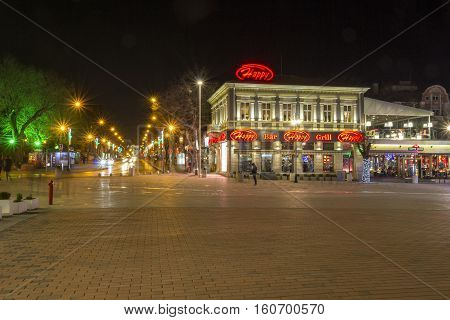 VARNA BULGARIA - DECEMBER 08 2016: - illuminations for Christmas and New Year holidays on city center