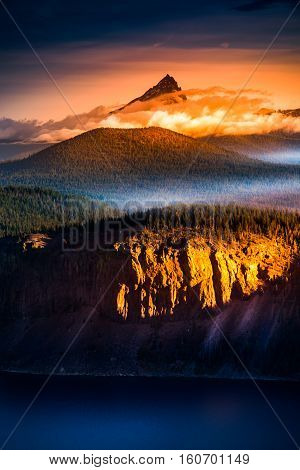 Mt Thielsen At Sunrise Oregon Landscape Vertical Composition