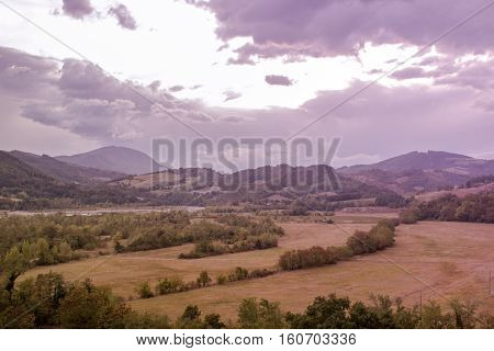 Lights of the sun in the valley