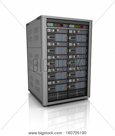 Server storage database icon over white. 3D illustration