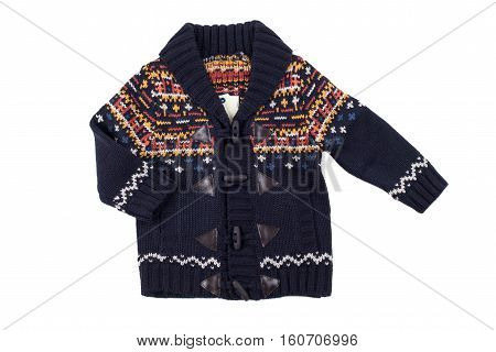 Children warm vest (sweater) isolated on white