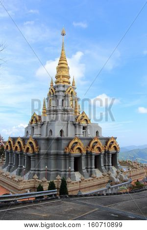 Srinakarin Pagoda at Doi Mae-salong, Chaing-rai, Thailand.