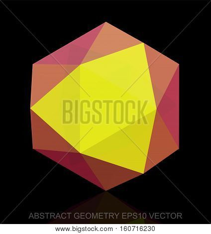 Abstract stereometry: low poly Yellow Octahedron. 3D polygonal object, EPS 10, vector illustration.