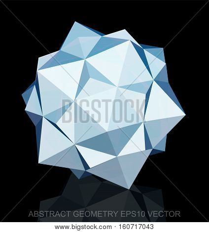 Abstract stereometry: low poly White Dodecahedron. 3D polygonal object, EPS 10, vector illustration.