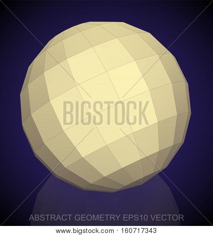 Abstract stereometry: low poly Yellow Sphere. 3D polygonal object, EPS 10, vector illustration.