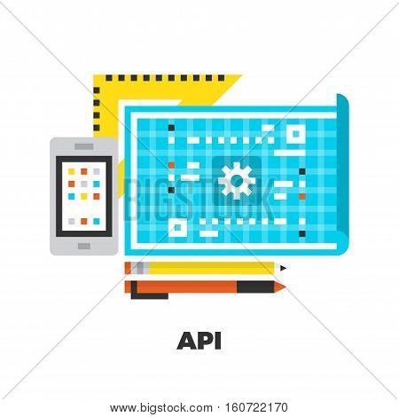 Api Development Flat Illustration.