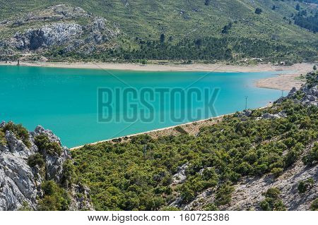 The artificial-scale Cuber reservoir in the Sierra de Tramuntana Mallorca Spain