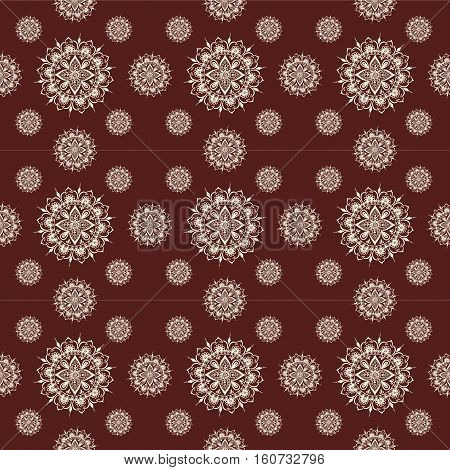 Floral seamless mehendi pattern ornament. illustration mehendi pattern in asian textile style india tribal ornate. Ethnic ornamental lace vintage mehendi pattern mandala abstract textile