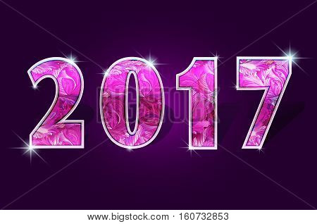 2017 year rubi pink shine design 2017 creative design for greetings card, flyers, invitation, posters, brochure, banners, calendar Vector illustration stock vector.
