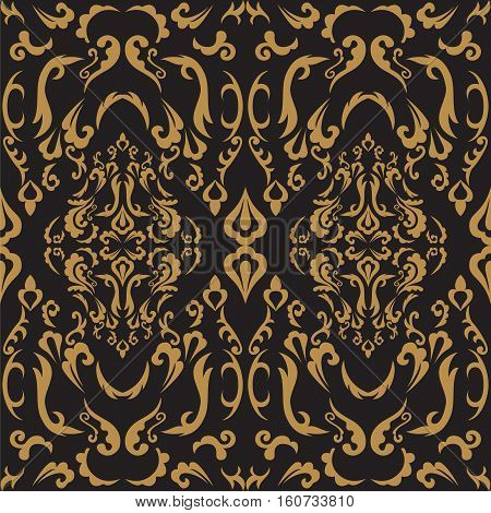 Damask seamless classic pattern. Vintage Baroque delicate background. Classic ornament for wallpapers textile fabric. Exquisite floral baroque template.