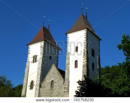 The oldest remaining medieval building in Bergen, St Mary's Church, Against Vibrant Blue Sky, Hordaland county of Norway