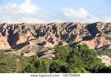 The valley of Quebrada de Humahuaca on Argentina andes