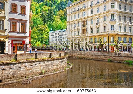 Embankment At The Tepla River Of Karlovy Vary