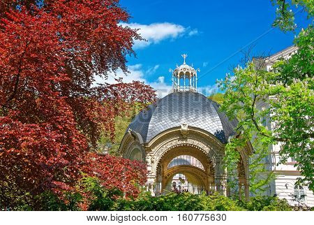 Park Colonnade With Wooden Alcove Of Karlovy Vary