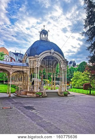 Park Colonnade With Wooden Arbor Of Karlovy Vary